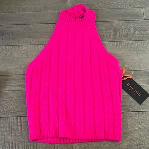 NWT neon pink sweater halter top